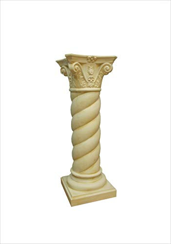 Wohndesign - Colonna a Spirale per Fiori, Colonna Greca in Pietra Beige, 100 cm