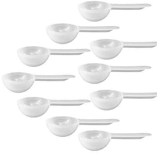 1 Tablespoon Measure Spoon Short Handle Scoops for Canisters by powbab. Made in USA. Dual Use Powder Measure for 1 Teaspoon to 1 Tablespoon Scoop. Protein, Spices, Coffee Scoop. BPA Free (10 count)