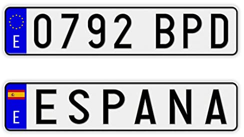 SignsAndTagsOnline Custom Text España License Plate, Novelty Spain Auto Tag, Personalized, NOT Embossed Aluminum European License Plate Made in USA