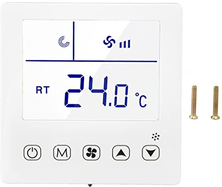 Fyearfly Digital Thermostat Raumthermostat, Klimaanlagen Fußbodenheizung Thermostat, AC220V Digitale Thermostatlüftung LCD Display Klimaanlagen Temperaturregler für Zuhause Hotel