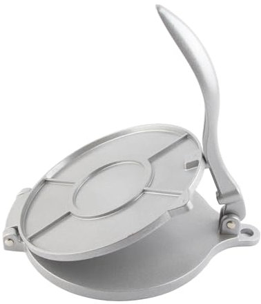Tortilla Press, Tortilla Maker de Aleación de Aluminio de 20 Cm con Mango Curvo Roti Pressing Tool para Hacer Tortillera Mexicana, Chapati, Comales para Tortilla, Pataconera