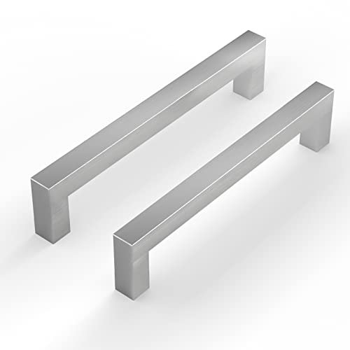 LONTAN Tiradores de acero inoxidable para armarios de cocina, 10 unidades, 224 mm, distancia entre orificios, puertas de armario, tiradores de cocina, acero inoxidable