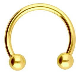 OTHER Piercing Nasenpiercing Hufeisen Septum Ohrpiercing Titan Lippenring Nase Lippe Ohrring Nostril Conch Daith Helix Rook Tragus Lobe Body Piercing Schmuck Piercings Gold 1,2 x 8 mm