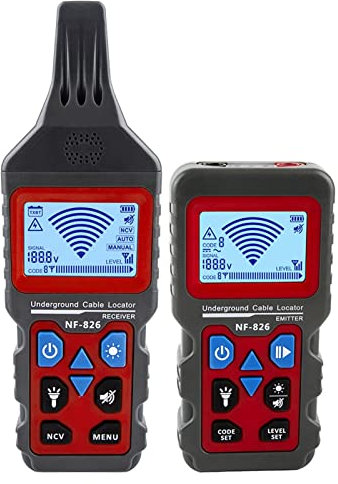 JMorCO Localizzatore di Cavi in Fibra Ottica Localizzatore di Cavi telefonici Portatili Rilevatore di Tubi sotterranei Rilevatore di Cavi Professionale NF-826