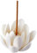 GORGECRAFT Quemador de Incienso de Loto Blanco de Cerámica Cono de Flores Soporte para Varitas de Incienso Hecho A Mano Pétalos de Porcelana Soporte de Base de Bobina para Estudio de Yoga Sala