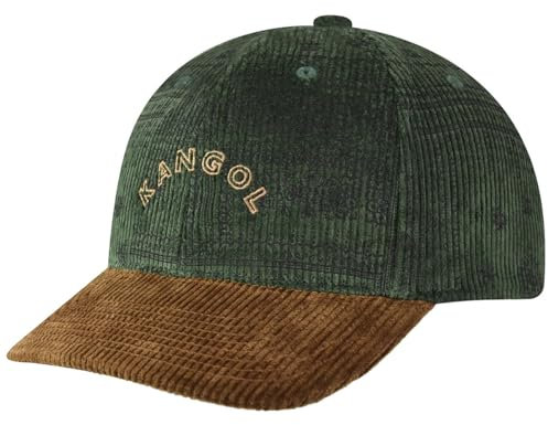 Kangol Flexfit Cord Cap Basecap Baseballcap Fullcap Cordcap Damen/Herren - mit Schirm Winter Herbst-Winter - S/M (55-57 cm) Oliv