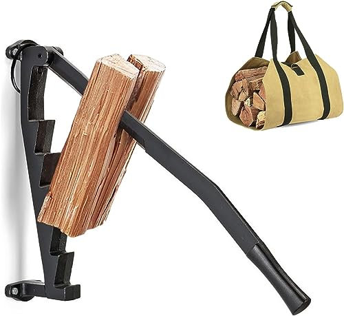 Holzspalter – An Der Wand Montierter Holzspalter, Mit Brennholz-Tragetasche, Brennholz-Anzündspalter, Tragbarer Manueller Brennholz-Anzündspalter, Brennholzschneider A,60 * 14 * 8cm