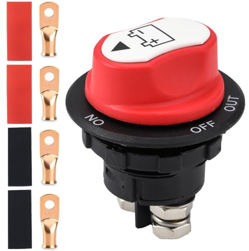 Greluma 1 PC Interruttore staccabatteria per auto da 100A, interruttore isolatore principale per batteria 12V-24V, interruttori ON-OFF per batteria per barche marine, caravan, veicoli, moto, autobus