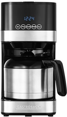 GASTROBACK Design Filterkaffeemaschine Essential S, Schwarz-silber