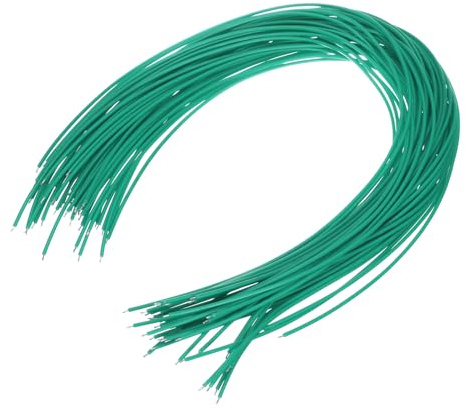 sourcing map 50PCS 20AWG Breadboard Jumper Cable Wires Tinned 1 Pin 40CM Electrical Jumper Wire Soldering Terminal Flying Wire Flexible for DIY Projects, Demonstration Teaching Green