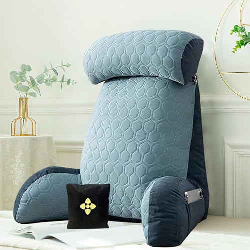 CCTSA Ergonomico Cuscino da Lettura con Paranuca Staccabile Morbido Cuscino di Supporto Lombare con Densità Ottimale Extra-Large Cuscini da Lettura con braccioli Supporto per Libri Giochi Relax