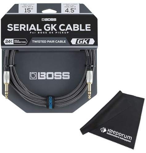 BOSS BGK-15 Serial GK-Kabel für Synthesizer-Effektgerät 4,5m + keepdrum Mikrofasertuch