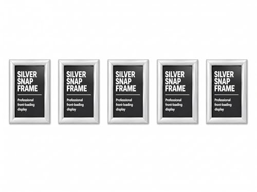 Deflecto Pk Lot de 5 cadres photo A4 en aluminium Argenté
