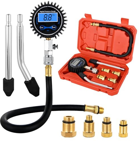 Nilight Digital Engine Compression Tester Kit, 0-250PSI Automotive Tool for Petrol Gasoline Engine Cylinder Compression Test