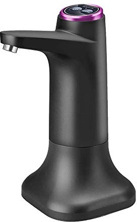 Bordhap Electric Water Bottle Pump with Base USB Water Dispenser Portable Automatic Water Pump Bucket Bottle Dispenser - Black
