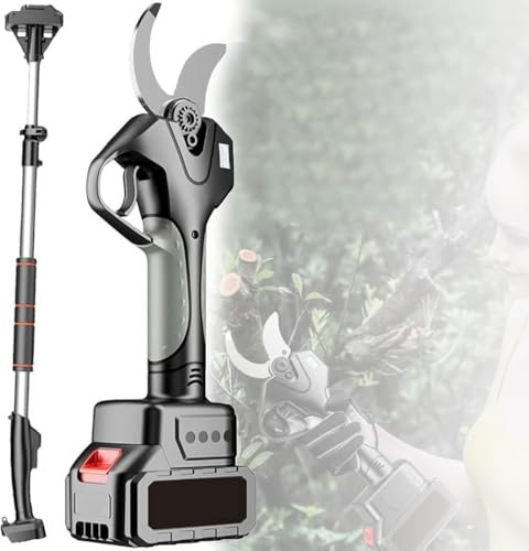 ZJHESXV Forbici da potatura elettriche Senza Fili, cesoie da Giardino elettriche, Forbici da potatura a Lunga Portata, Diametro di Taglio di 45 mm, con Asta telescopica da 2,1 m, con Asta