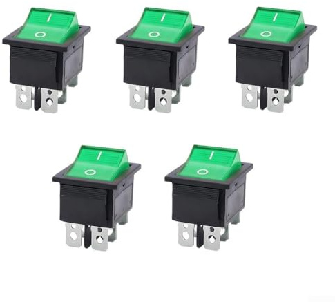 Kippschalter, 40 A, 250 V, Ein-/Aus-Kippschalter, 6-polig, 2 Positionen, Bootsschalter, 5 Stück