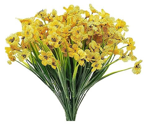QTYQWC Künstliche Blumen, künstliche Blumen, 1 Bündel, künstliche Simulation, Veilchen, Blumenstrauß, romantisch, verschleißfester Kunststoff für UV-beständige Dekorationen (Farbe: Rot) (Gelb)