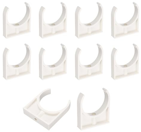 sourcing map Lot de 10 colliers de serrage en PVC pour tuyau d'eau - 63 mm ID - Boucles de tuyau d'eau en forme de U - Support de tuyau pour tuyau d'eau de 5,1 cm - Blanc