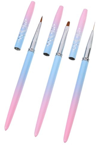 LOLIPPYY 3pièces Kit Pour Ongles Avec Stylo De Peinture Et Pinceaux à Ongles Pour Nail Art Outil De Dessin Pour Manucure