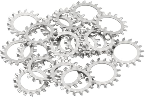 PATIKIL Rondella Di Bloccaggio A Denti Esterni M18, 20 Pezzi Kit Assortito In Acciaio Inossidabile 304 Rondella Dentata Per Attrezzature Meccaniche Clip Di Ritenuta Fissaggi, Argento