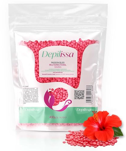 DEPILISSA 400g Perle di Cera Passion Bliss – Cera Brasiliana Vegana & Ipoallergenica – Senza Strisce Multidirezionale per Depilazione Viso, Ascelle, Gambe, Bikini & Zona Intima – Made in Italy