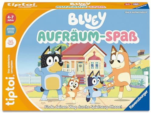 Ravensburger tiptoi Spiel 00239 - Bluey Aufräum-Spaß - Lernspiel ab 4 Jahren, für 1-4 Spieler