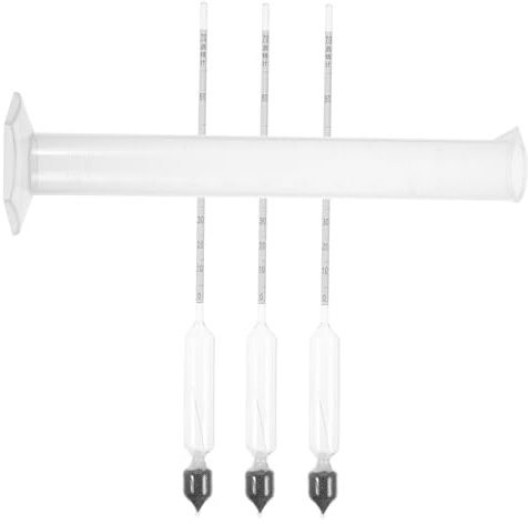 UKCOCO Set Professionale di Idrometri Riutilizzabili e Bicchieri da Degustazione Vino Cilindro Graduato Portatile in Plastica Resistente per Analisi Liquori Domestici, Misuratore Compatto 4 Pezzi