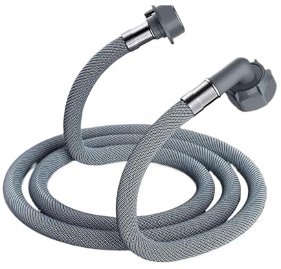 Universal Drain Hose Extension Durable Washing Machine Water Inlet Pipe Water Inlet Connector Portable Water Feed Fill Hose with 90 Degree Bend(2.5 Meter)