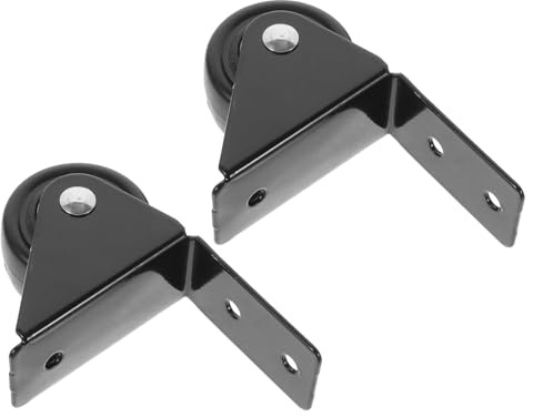 Gatuida Ruedas Giratorias Para Muebles 2 Piezas Color Negro Marco De Acero Resistente y Doble Rodamiento De Bolas Para Maletas y Herramientas De Transporte