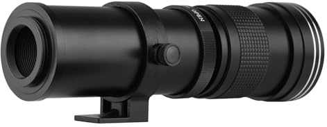 Yctze Super Téléobjectif Zoom F/8.3-16 420-800 Mm, Monture T2 avec Bague d'adaptation à Monture RF, Filetage 1/4 de Remplacement pour Appareils Photo R/R3/R5/R5C/R6/RP à RF (Black)