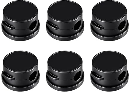 Set di 6 Fermacavi Magnetici Autoadesivi, Organizer Cavi per Cable Management, Fermacavi da Scrivania e Porta Cavi Scrivania, Compatibili con Cavi fino a 7mm (Nero)