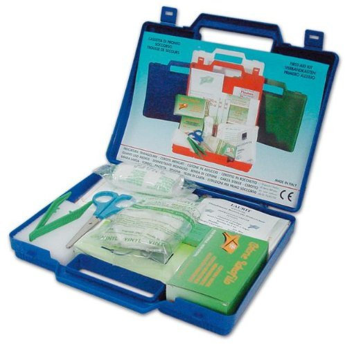 Cassetta Pronto Soccorso Piccola per Auto, Campeggio, Ufficio, Casa 23x19x4H