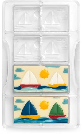 Decora 0050138 PRALINENFORM TÄFELCHEN MIT SEGELBOOTEN