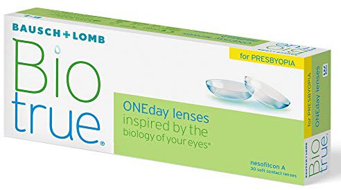 Bausch + Lomb Biotrue ONEday for Presbyopia Tageslinsen, Gleitsicht-Kontaktlinsen, weich, 30 Stück -03.25 Dpt, DIA 14,2 mm, BC 8,60, Add Low