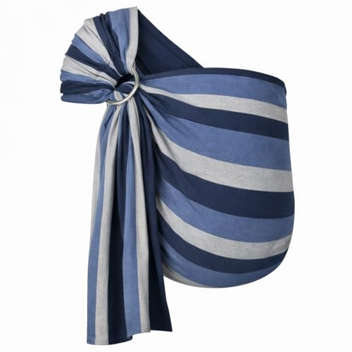 Hoppediz Ring-Sling Babytragetuch ab Geburt, Montreal | Ergonomisches Tragetuch mit Ringen für schnelles Anlegen, inkl. Anleitung