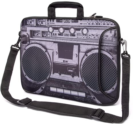 Funky Planet Wasserdichte Laptoptasche 17 Zoll - 17,3 Zoll Notebook Tasche aus Neopren - Laptop Case - Wasserfeste Laptop Hülle mit Tragegriff & Schultergurt - Notebooktasche mit Einzigartigem Design