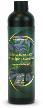 Sedum Natural Herbal Extract for Sauna, Massage, Broom Soaking - Sauna Infusion with Echinacea Extract with Juniper Essential Oil, Honey and Iodine Salt - 240ml