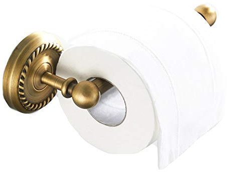 Kaxich Porte-Papier Toilette Mural Laiton Antique Support de Rouleau de Salle de Bain Rétro Porte-Rouleau de Papier WC avec Support pour téléphone Portable