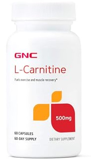 GNC L-Carnitine 500mg, Helps Metabolize Long-Chain Fatty Acids, 60 Capsules