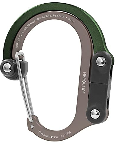 Gear AID HEROCLIP 360° Swivel Carabiner Gear Clip and Hook (Medium) for Camping, Backpack, Suitcases and Garage Organization