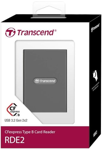 Transcend RDE2 CFexpress-Kartenleser Typ B, USB 3.2 Gen 2x2, Typ-C | Aluminiumgehäuse, für Fotografie- und Filmexperten