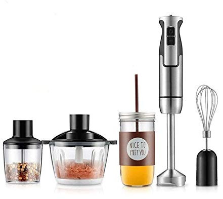 XIXIDIAN Multi-Purpose Hand Blender,12 Speed, 5-in-1 Multifunctional Hand Immersion Blender, 304 Stainless Steel Stick Blender, 500ml Food Processor, Whisk Attachment, BPA-Free