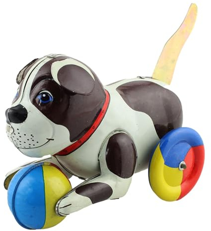Freak Scene Jouet en étain - Chien avec Balle colorée - Chien en étain
