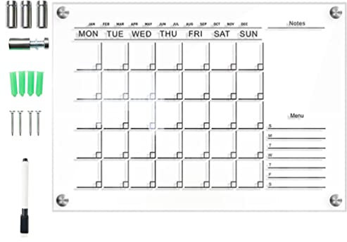 Operitacx Acrylkalender Für Wand Mit Wöchentlichem Planer Abwischbar Und Langlebig Für Haushalt Und Büro Leicht Zu Montieren Und Wiederverwendbar