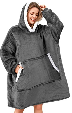 Gentlewarm übergroße Hoodie Sweatshirt mit Kapuze, Super Weich und bequem Flanell Damen Kapuzenpullover Hoodie Decke für Erwachsene, Männer, Frauen, Teenager