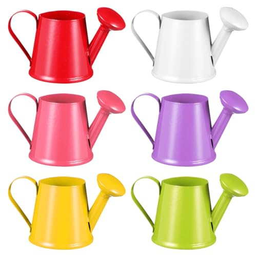 Alipis Lot De 6 Mini Arrosoirs en Métal Arrosoir Enfant pour Jardinage Et Jeu Petit Arrosoir Décoratif pour Bureau Maison De Poupée Photographie Et Décoration De Table