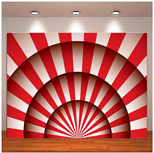 Photographie Toile de Fond Rayures Rouges Cirque Tente Grand Chapiteau Fond pour Portrait Photo Accessoires Party Decor Studio Vidéo Photo Booth 300x200cm