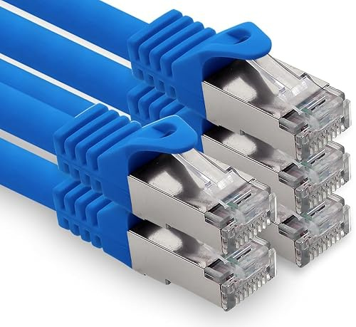freiwerk Cable de red CAT.7, 1,5 m, color azul, 5 unidades