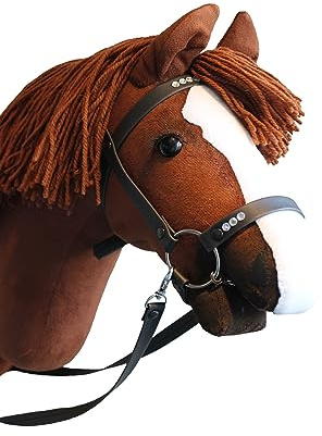 Hobbyhorse with bridle A3| Realistic steckenpferd | Chestnut JOY